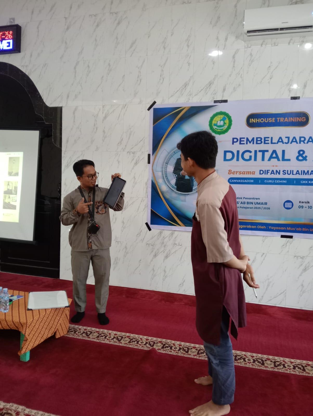 Inhouse Training Guru dan Staf Pengajar Pontren Mus'ab bin Umair Tingkatkan Kompetensi Digital dan AI
